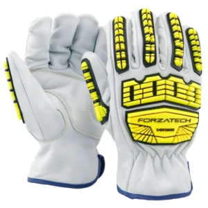 Veratti® Forzatech™ Made of Genuine Goat Grain Leather, A5 Cut Resistant Palm, Impact Level 2, High Visibility TPR, Heat Resistant Para-Aramid liner and comfortable ergonomic shape
