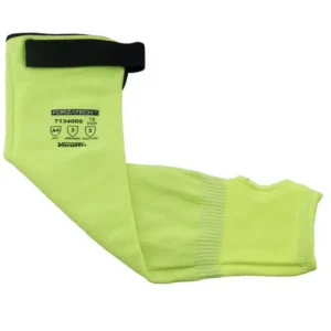 Veratti® Forzatech™ 13 Gauge A4 Composite Cut Resistant High Viz Lime Green Sleeve with Thumbhold & Hook-and-Loop Closure. Size 18″